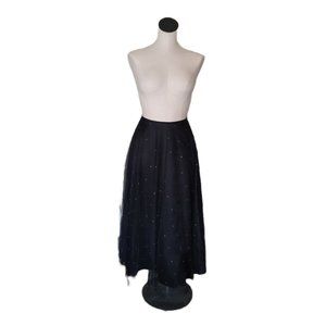 Vintage Scott McClintock Jessica McClintock Black Mesh Skirt Size 4